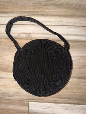 Vintage Mini Circular Corde Purse in Black